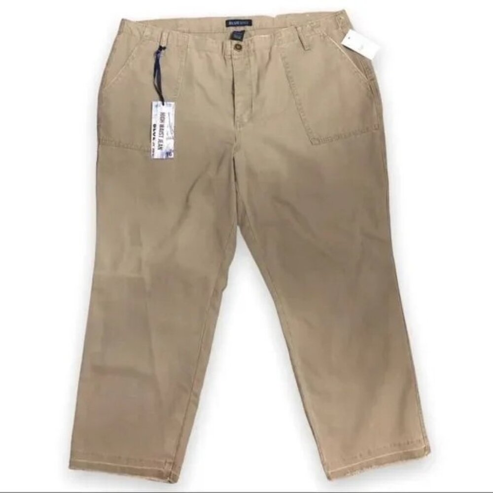 NWT BLUE SPICE OLIVE GREEN HIGH WAIST RAW HEM CROP PANTS PLUS‎ 16